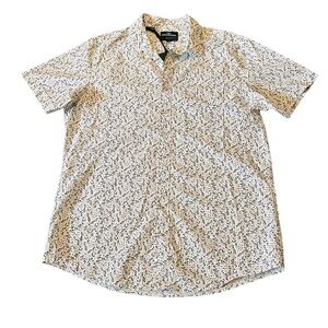 RODD & GUNN MENS SHORT SLEEVE WHITE & BLACK BUTTON DOWN SHIRT SIZE XL NWT
